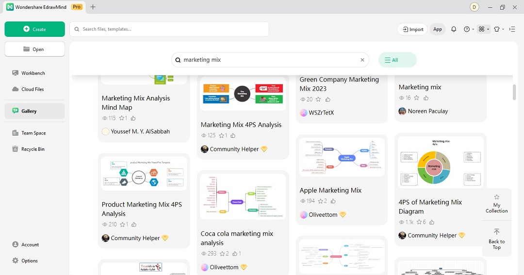 edrawmind marketing mix templates gallery