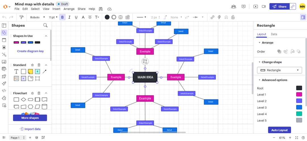 lucidchart online canvas interface