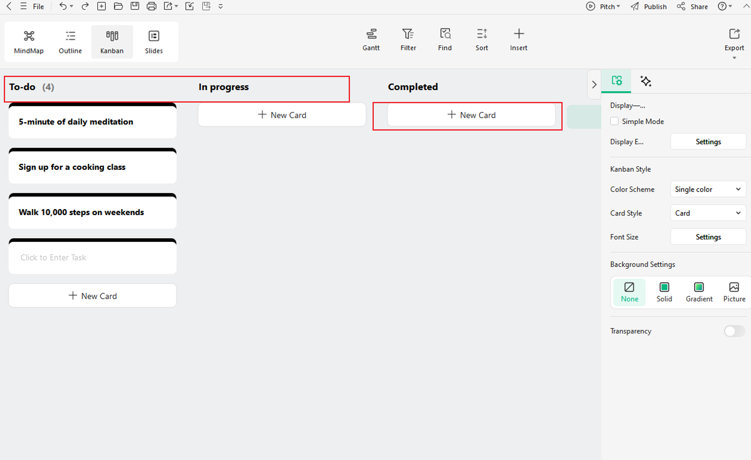 Configuration de la colonne