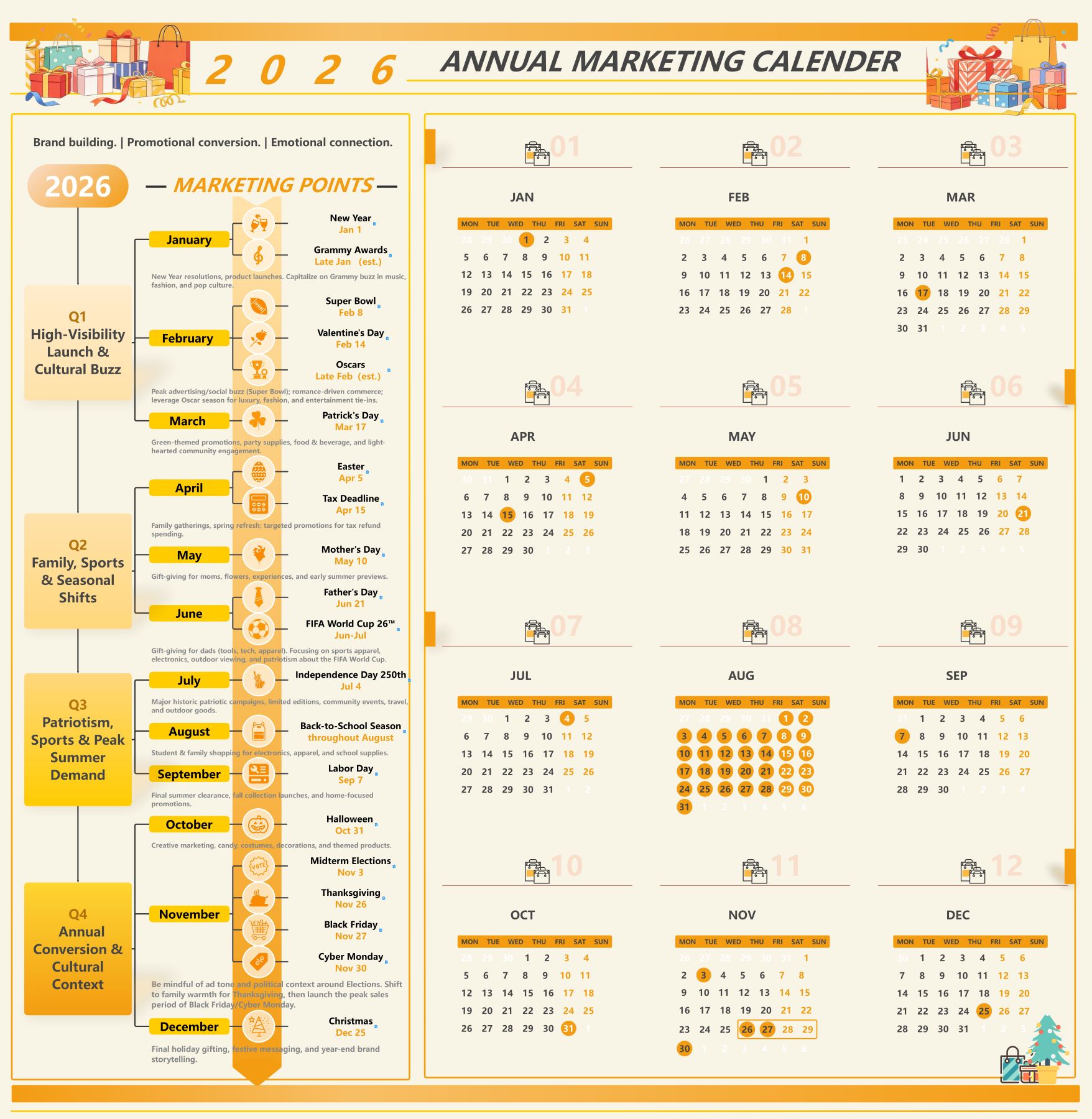 2026 Marketing Calendar with Marketing Ideas